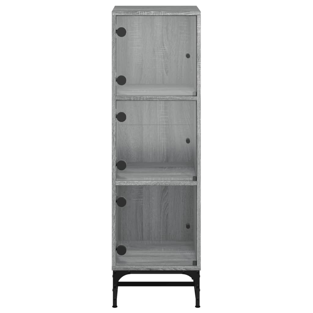 Buffet avec portes en verre sonoma gris 35x37x120 cm - XIOS