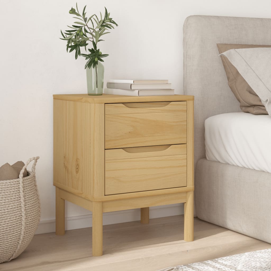 Table de chevet FLORO cire marron 45x39x57cm bois de pin massif - XIOS