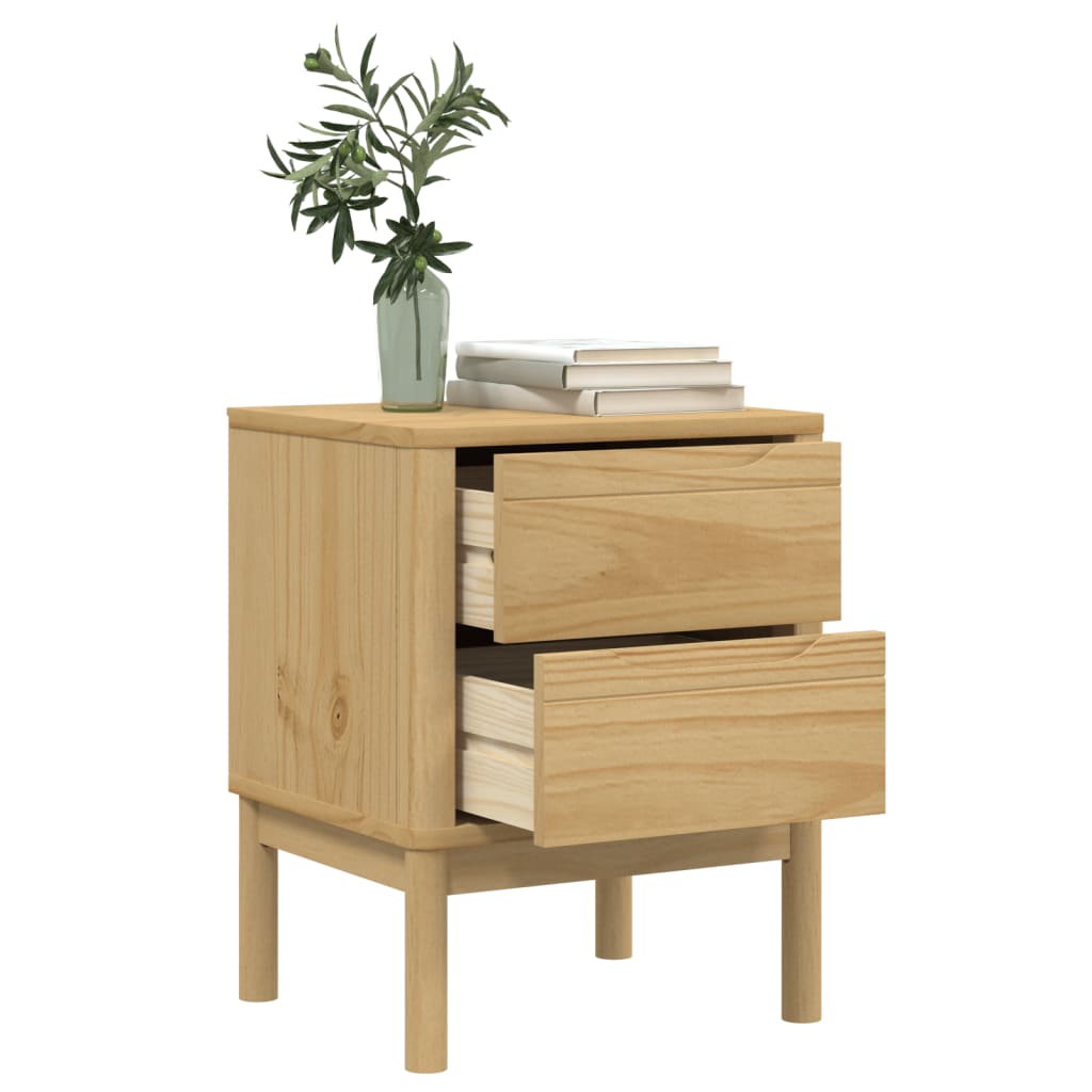 Table de chevet FLORO cire marron 45x39x57cm bois de pin massif - XIOS