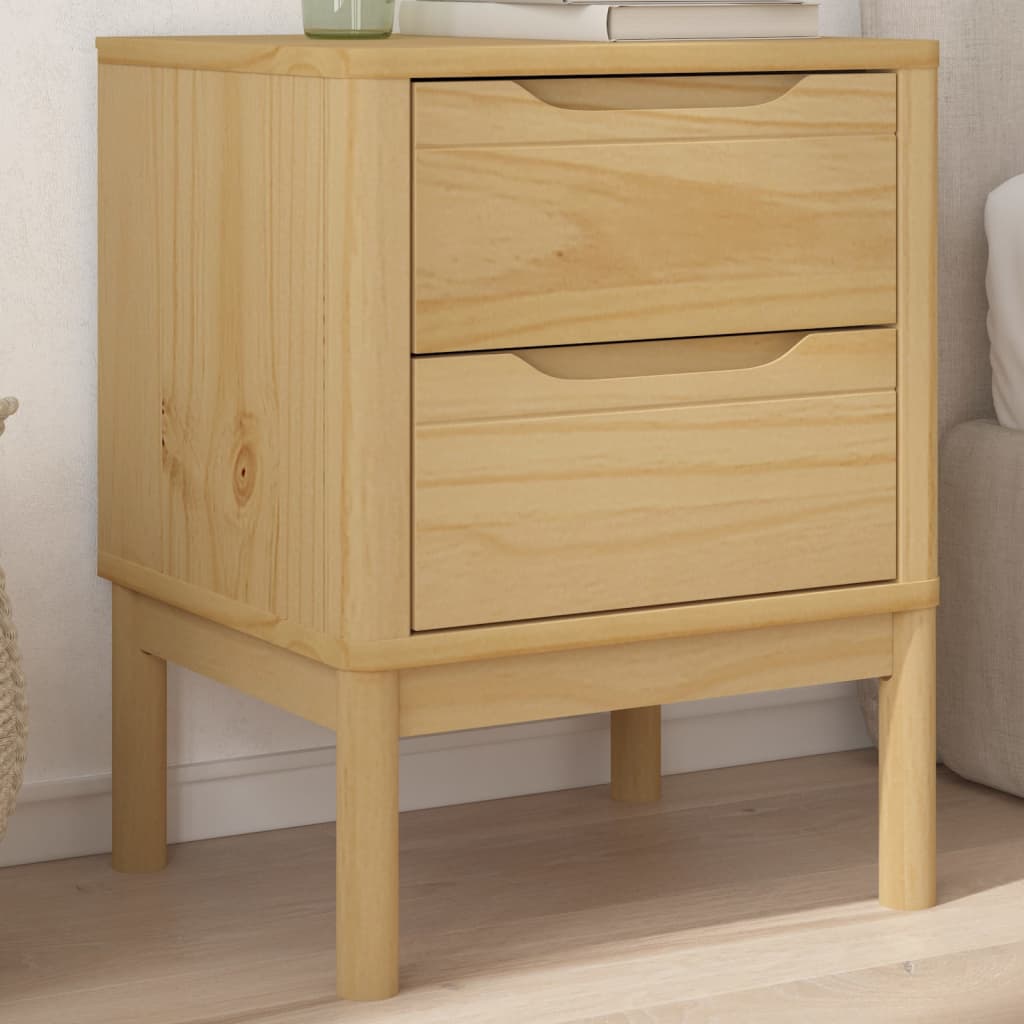 Table de chevet FLORO cire marron 45x39x57cm bois de pin massif - XIOS