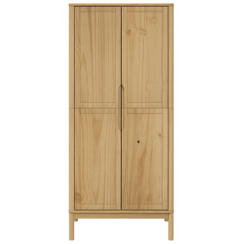Garde-robe FLORO cire marron 77x53x171 cm bois massif de pin - XIOS