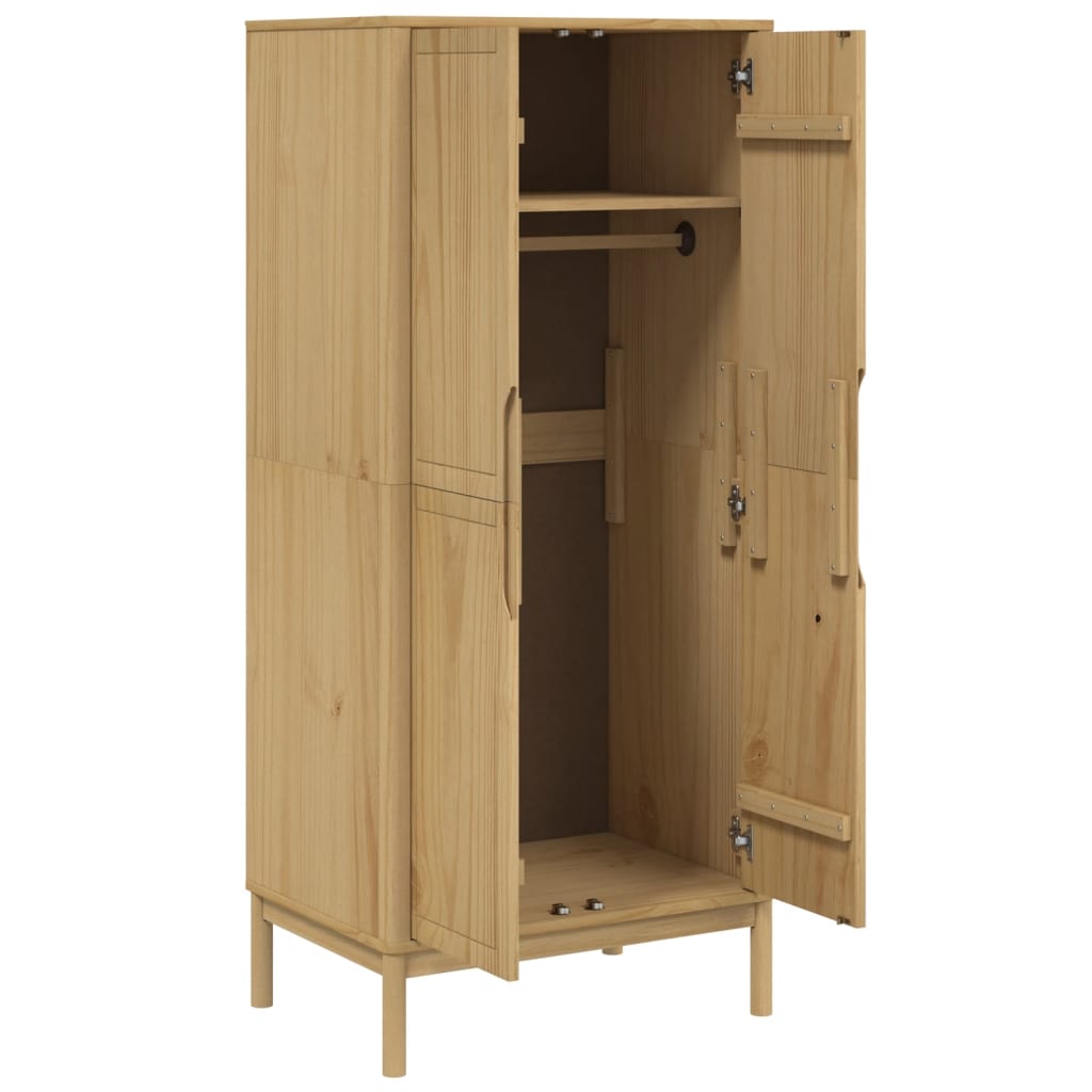 Garde-robe FLORO cire marron 77x53x171 cm bois massif de pin - XIOS