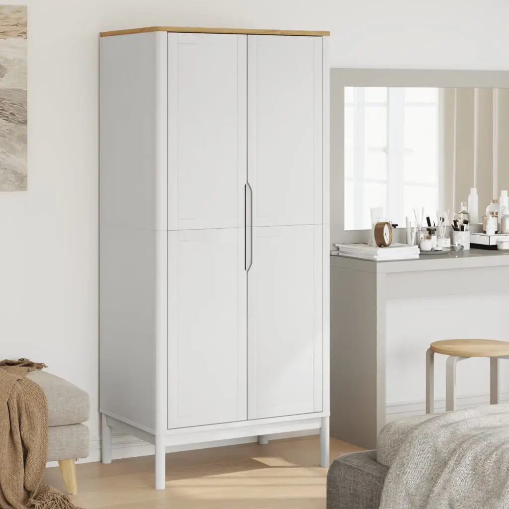 Garde-robe FLORO blanc 77x53x171 cm bois massif de pin - XIOS