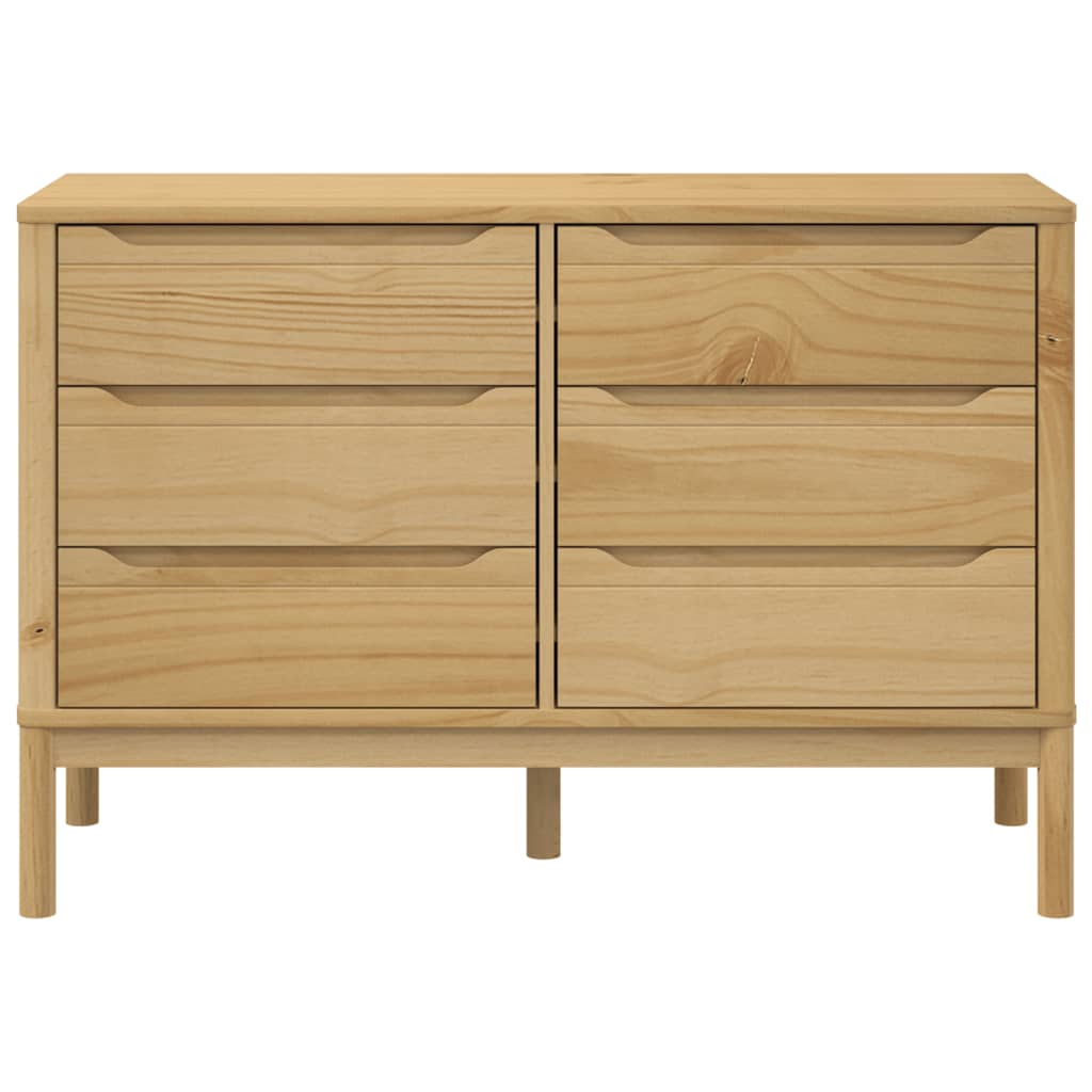 Commode FLORO cire marron bois de pin massif - XIOS