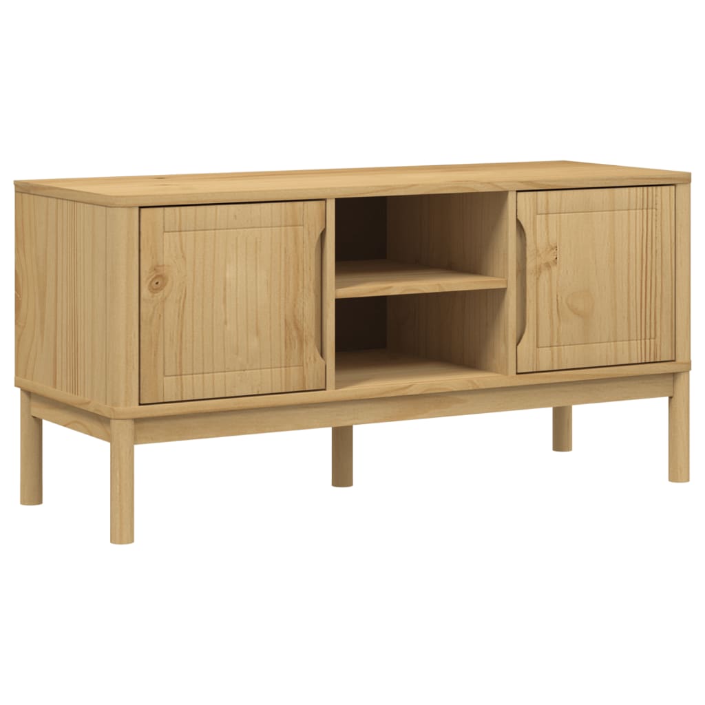 Meuble TV FLORO cire marron 114x43x55 cm bois massif de pin Meubles TV vidaXL   