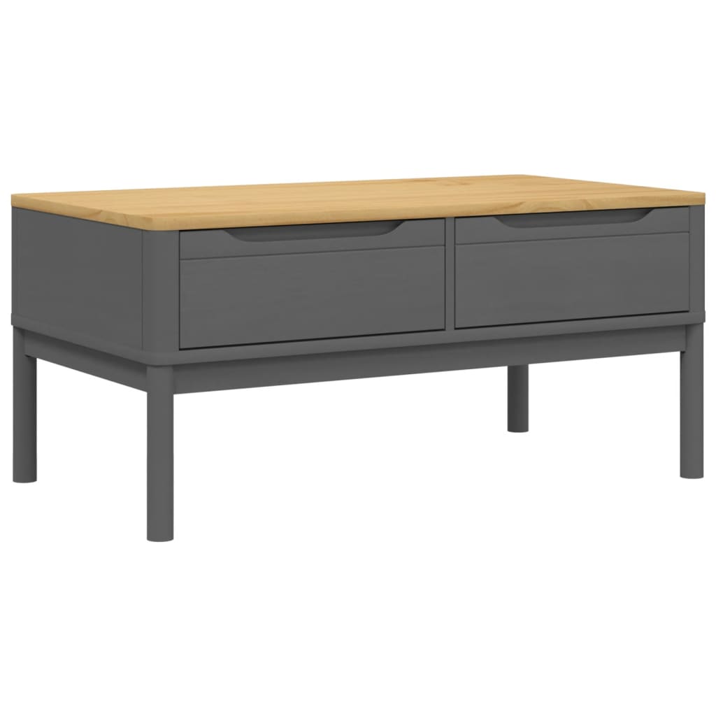 Table basse FLORO gris 99x55,5x45 cm bois massif de pin - XIOS