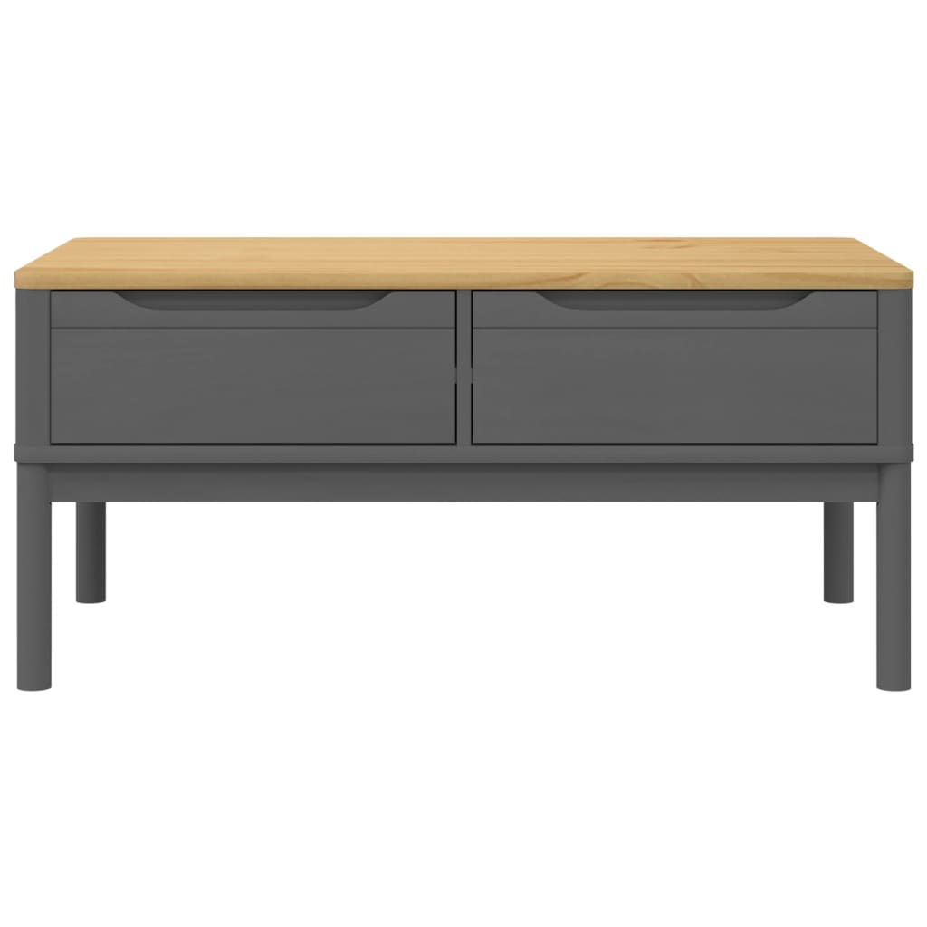 Table basse FLORO gris 99x55,5x45 cm bois massif de pin - XIOS