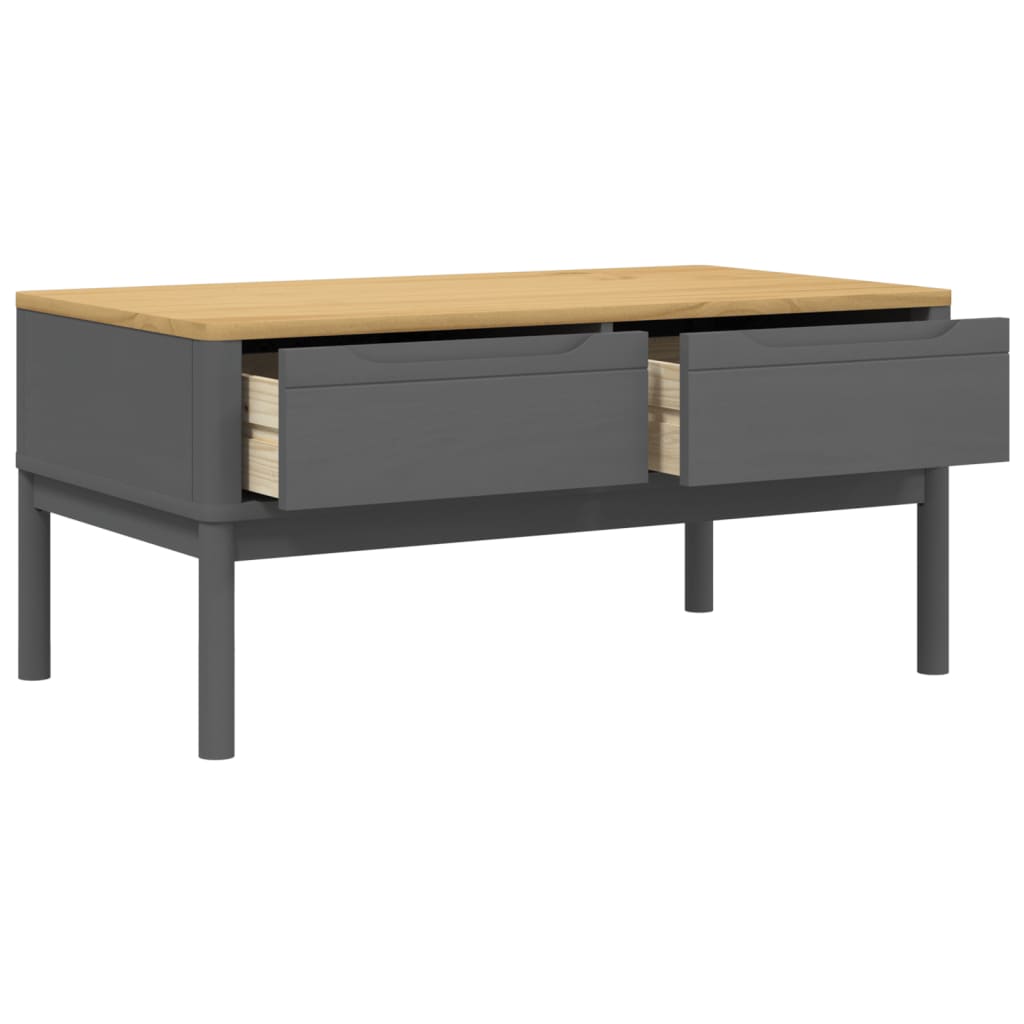 Table basse FLORO gris 99x55,5x45 cm bois massif de pin - XIOS