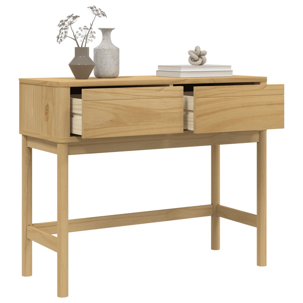 Table console FLORO marron cire 89,5x36,5x73 cm pin massif - XIOS