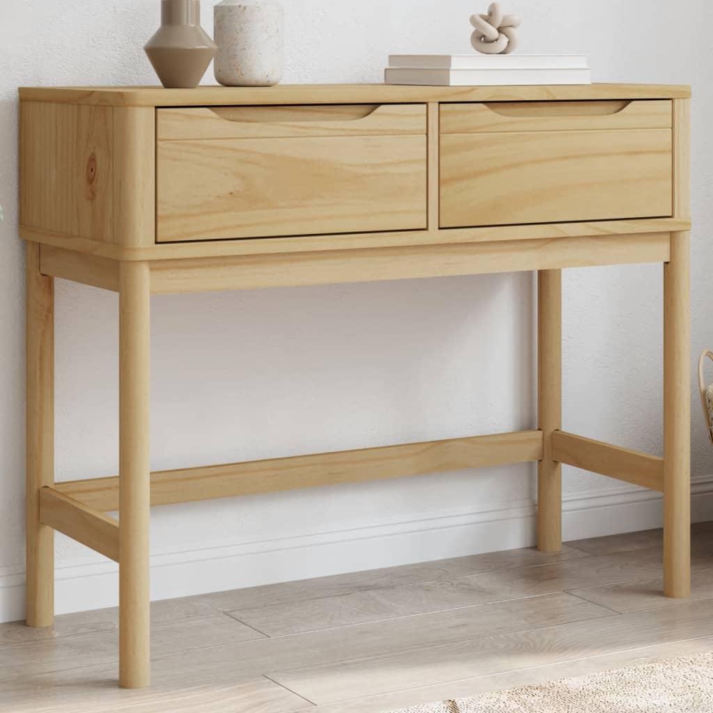 Table console FLORO marron cire 89,5x36,5x73 cm pin massif - XIOS
