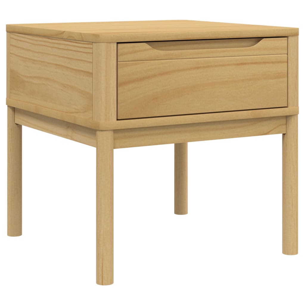 Table de chevet FLORO marron cire 55x55x54 cm pin massif - XIOS