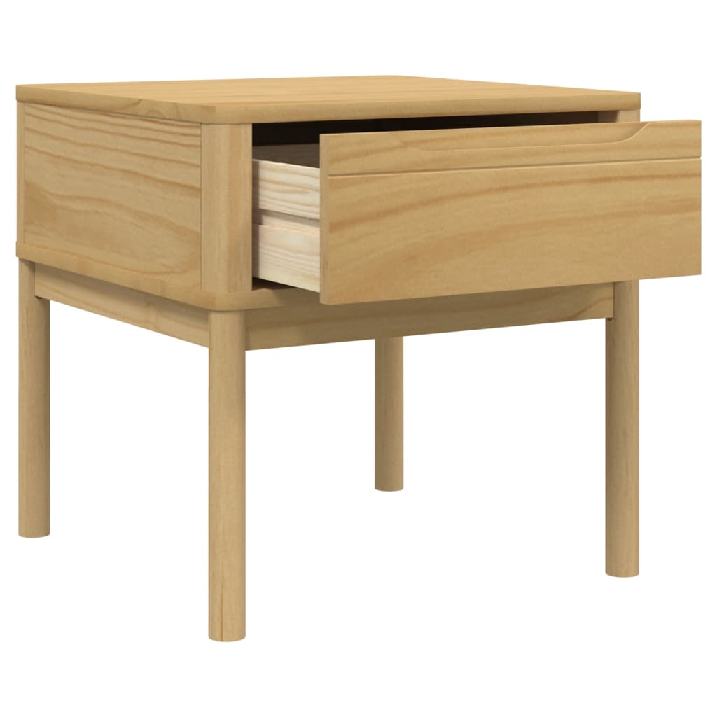 Table de chevet FLORO marron cire 55x55x54 cm pin massif - XIOS