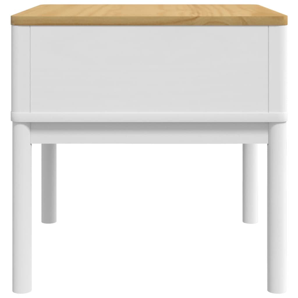 Table de chevet FLORO blanc 55x55x54 cm bois de pin massif - XIOS