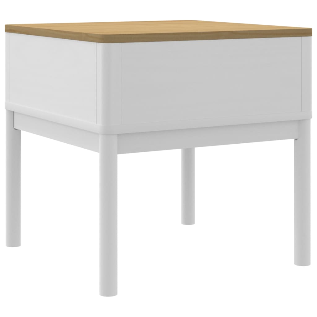 Table de chevet FLORO blanc 55x55x54 cm bois de pin massif - XIOS