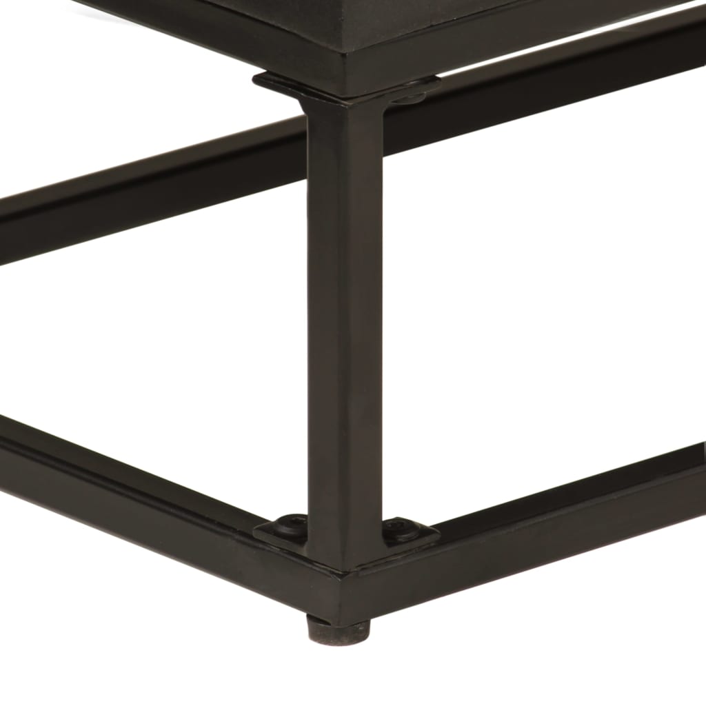 Buffet noir 55x30x76 cm bois massif de manguier et fer