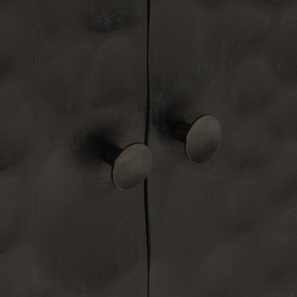 Buffet noir 55x30x76 cm bois massif de manguier et fer