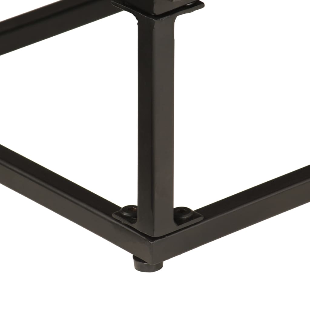 Buffet noir 55x30x76 cm bois massif de manguier et fer