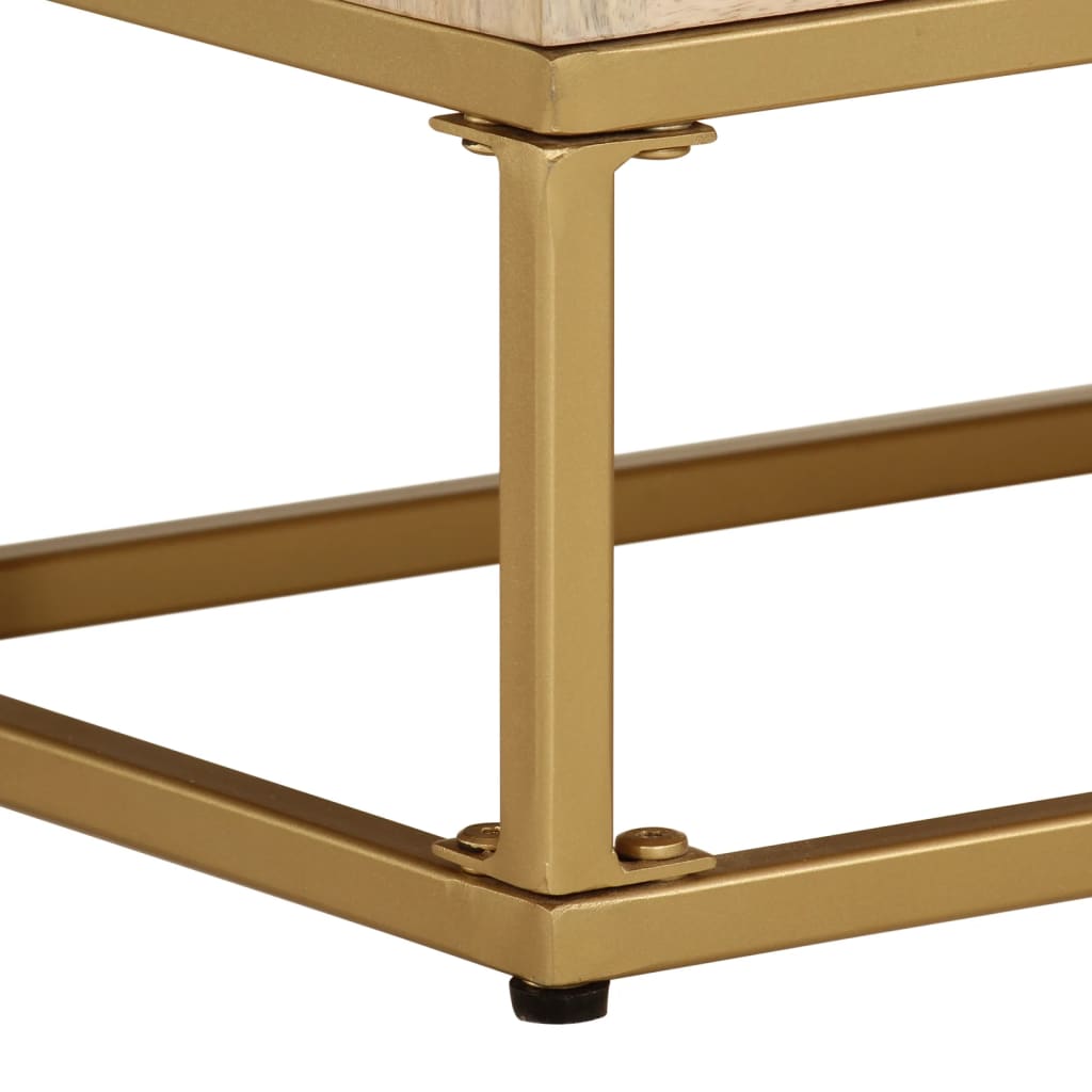 Buffet noir 55x30x76 cm bois massif de manguier et fer - XIOS