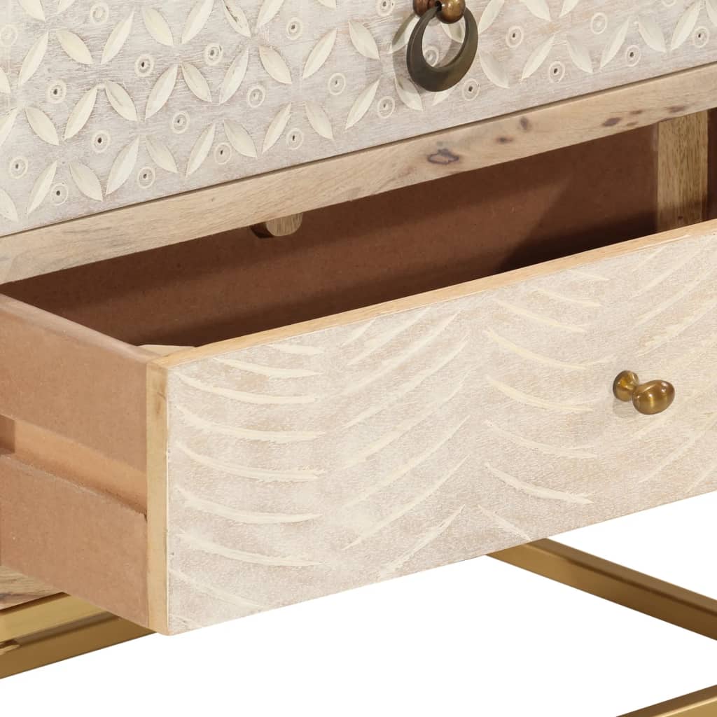 Commode 55x30x76 cm bois massif de manguier et fer - XIOS