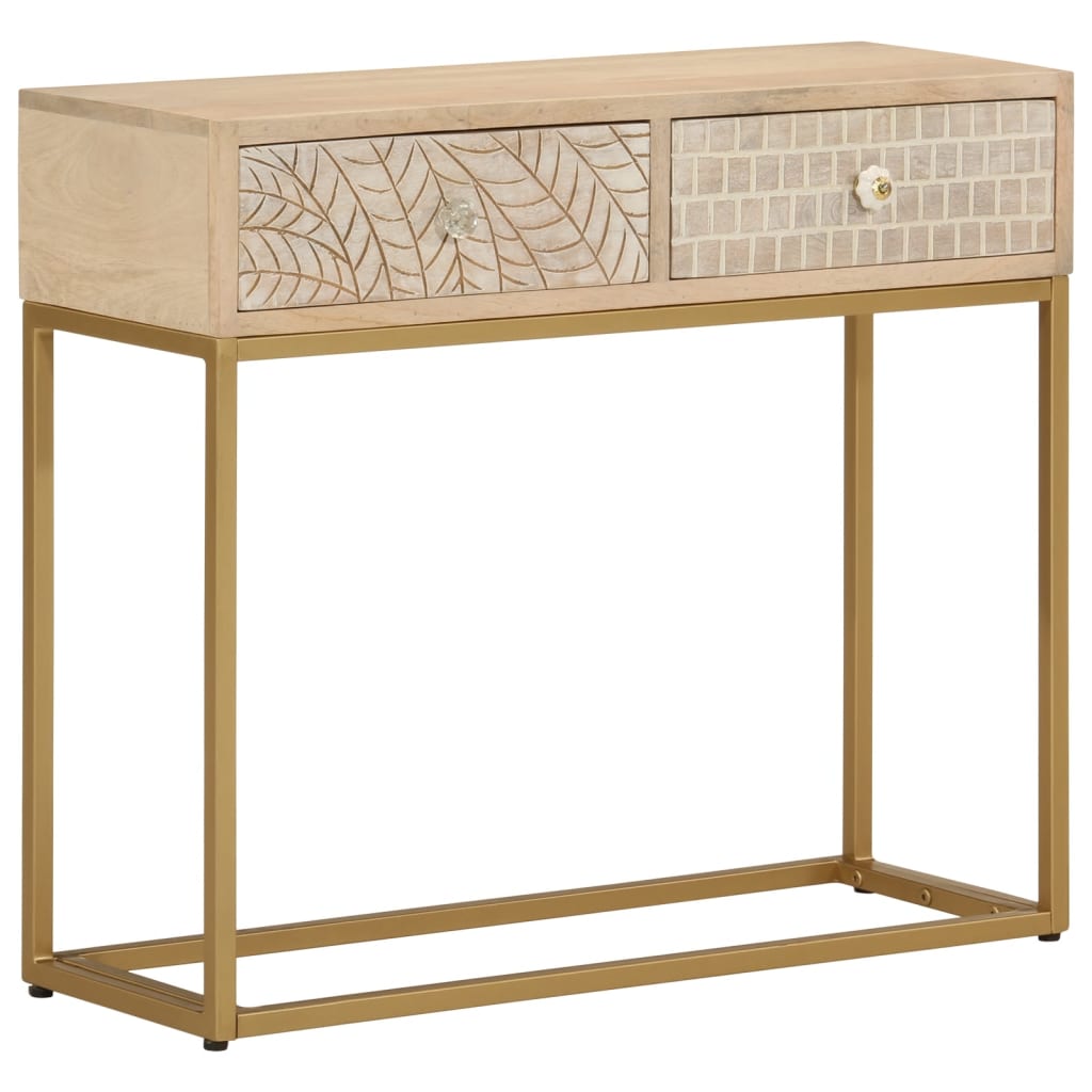 Table console 90x30x76 cm bois massif de manguier et fer - XIOS