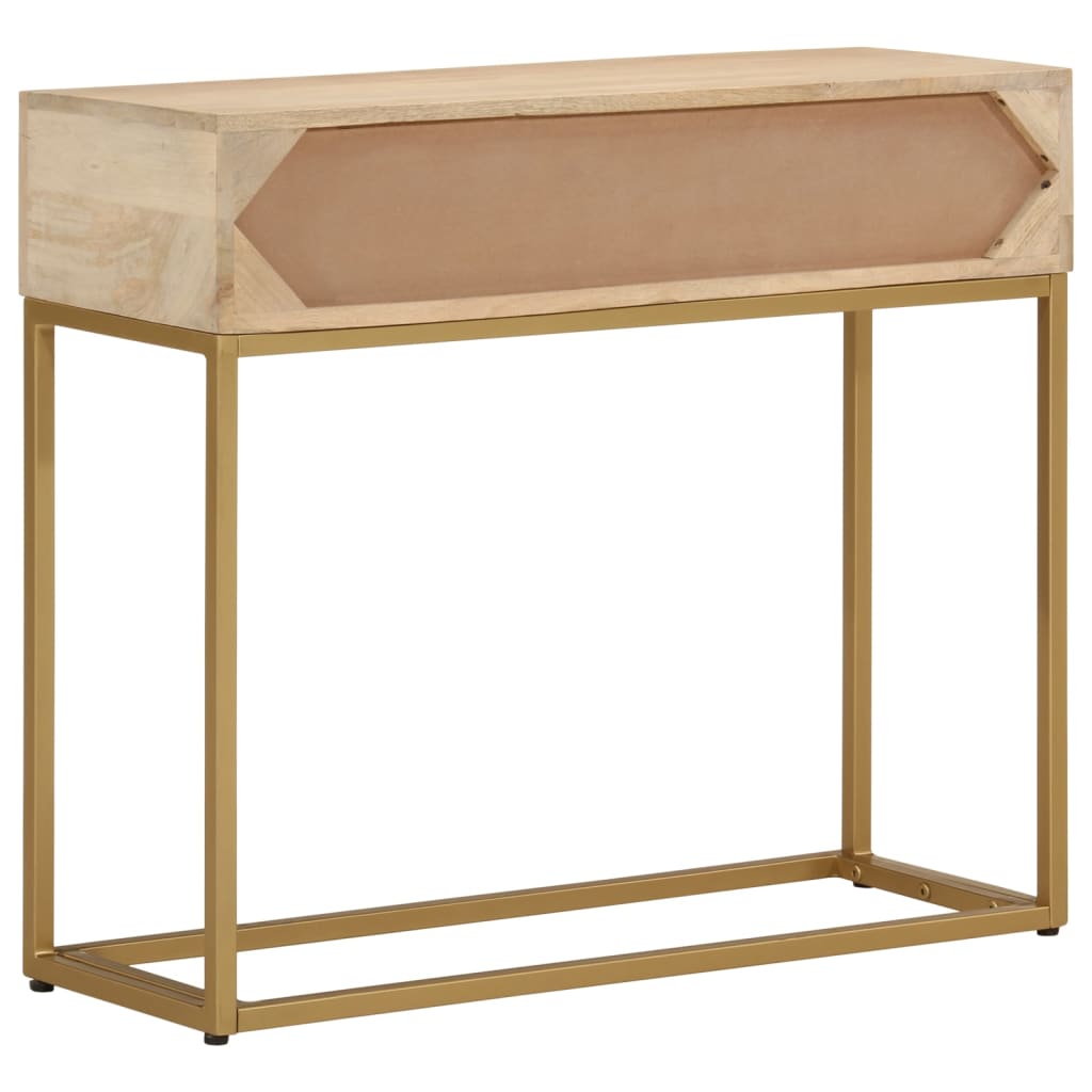 Table console 90x30x76 cm bois massif de manguier et fer - XIOS