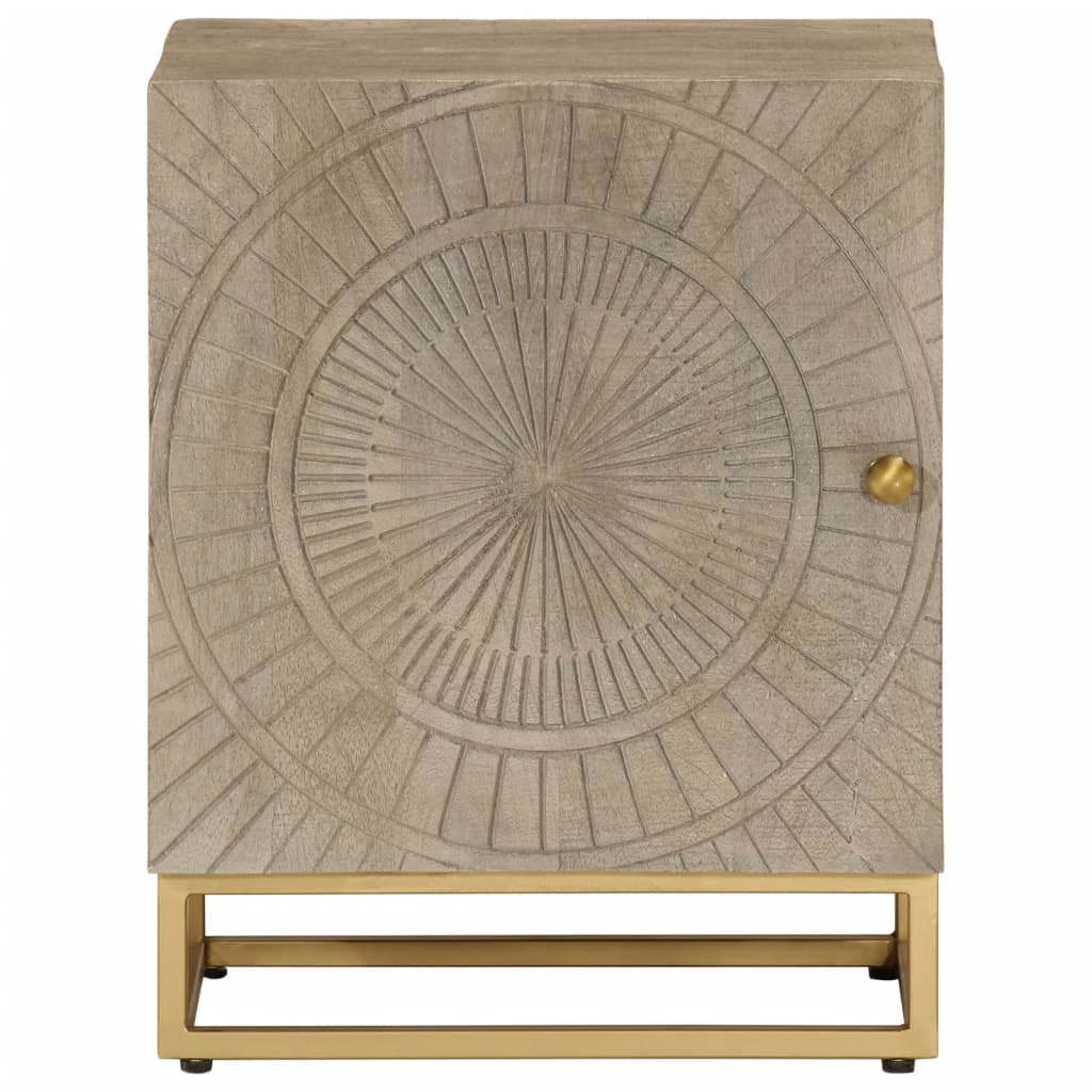 Table de chevet 40x30x50 cm bois massif manguier et fer - XIOS