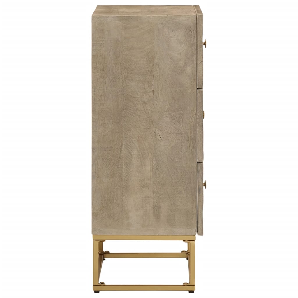 Commode 55x30x76 cm bois massif de manguier et fer - XIOS