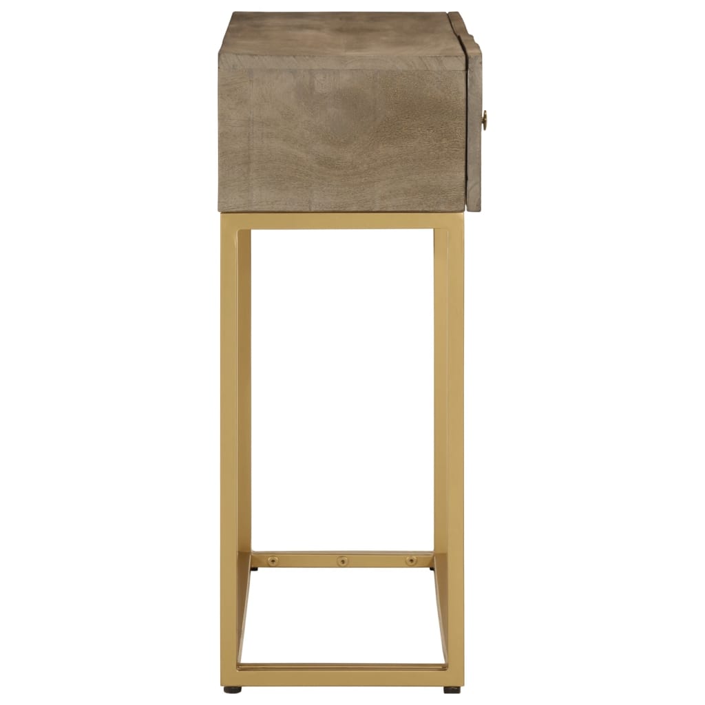 Table console 90x30x76 cm bois massif de manguier et fer