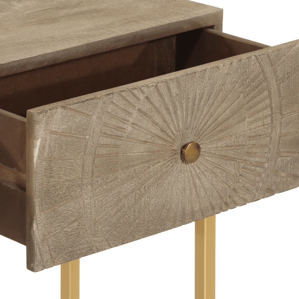 Table console 90x30x76 cm bois massif de manguier et fer