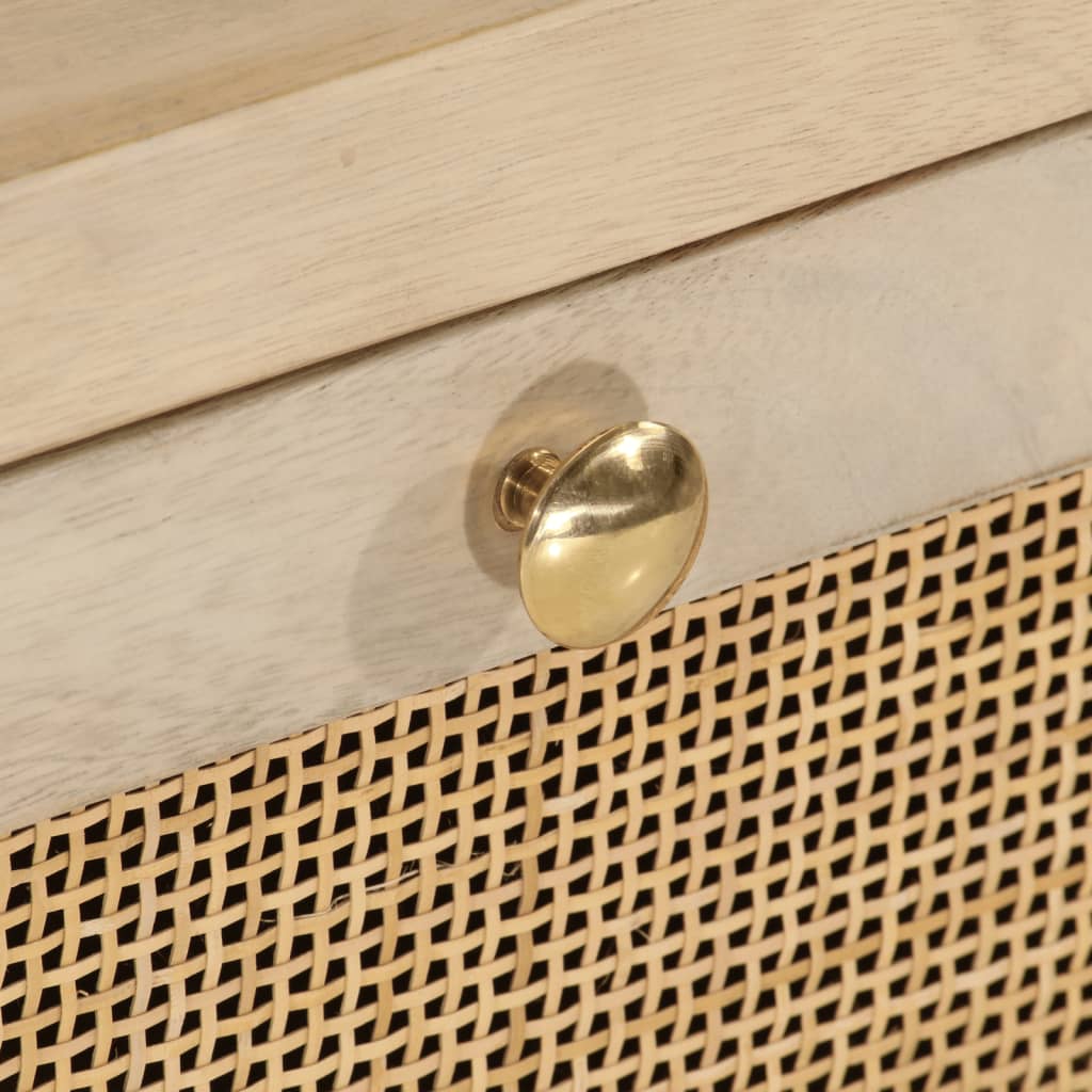 Table de chevet 40x30x50 cm bois massif manguier et fer