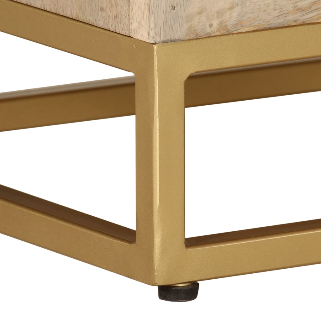 Table de chevet 40x30x50 cm bois massif manguier et fer