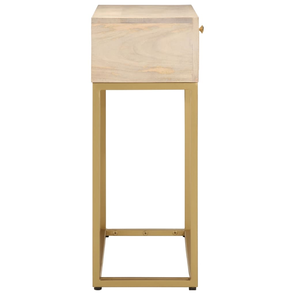 Table console 90x30x76 cm bois massif de manguier et fer - XIOS