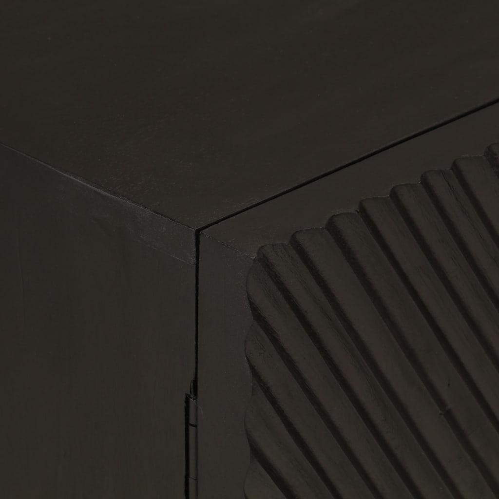 Buffet noir 55x30x76 cm bois massif de manguier et fer - XIOS