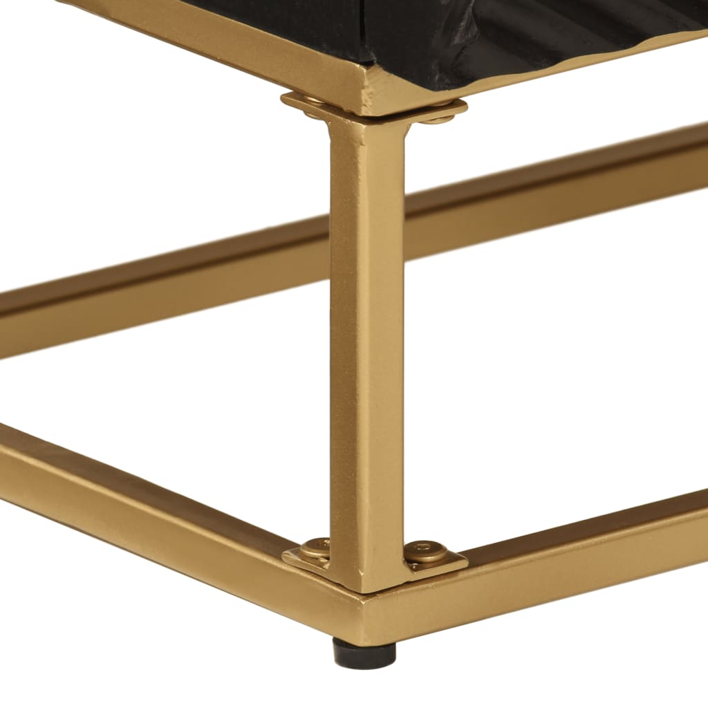 Buffet noir 55x30x76 cm bois massif de manguier et fer - XIOS