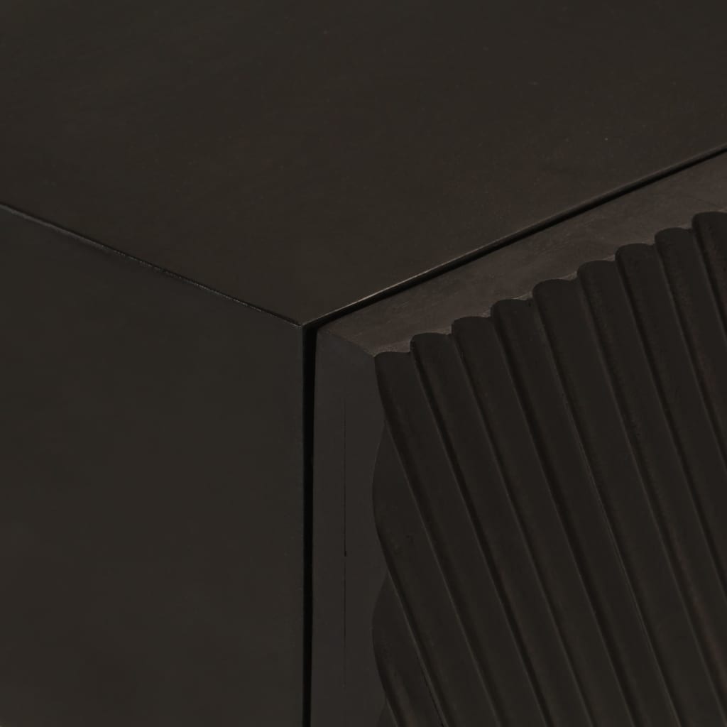 Table console noir 90x30x76 cm bois massif de manguier et fer - XIOS