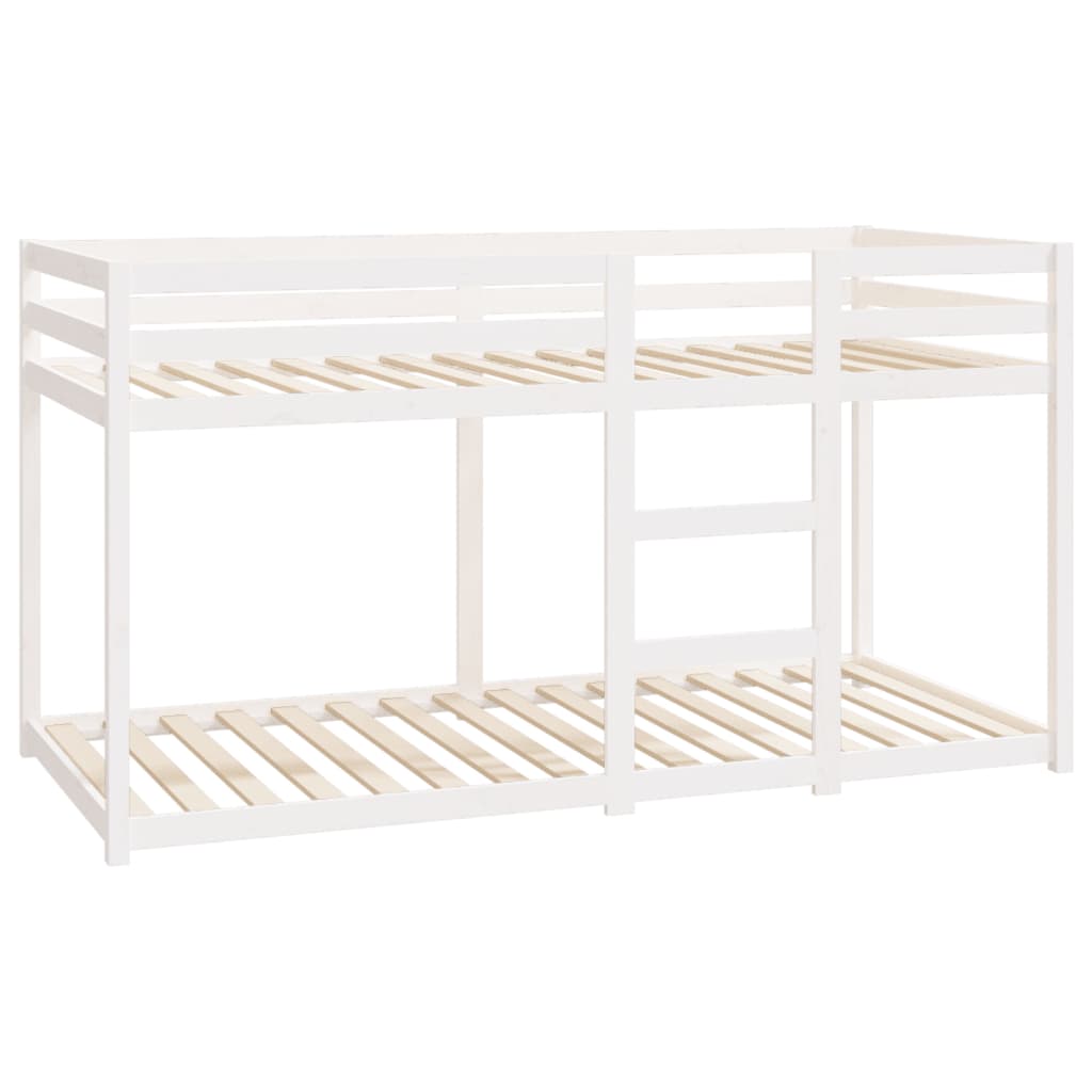 Lit superposé sans matelas blanc 90x200 cm bois de pin massif - XIOS