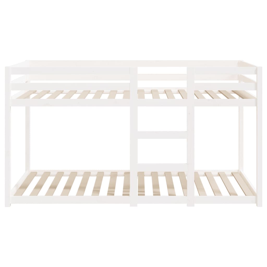 Lit superposé sans matelas blanc 90x200 cm bois de pin massif - XIOS