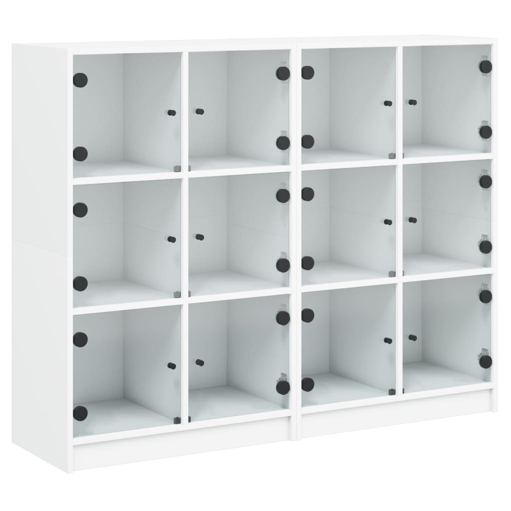 Bibliothèque avec portes blanc 136x37x109 cm bois d'ingénierie - XIOS