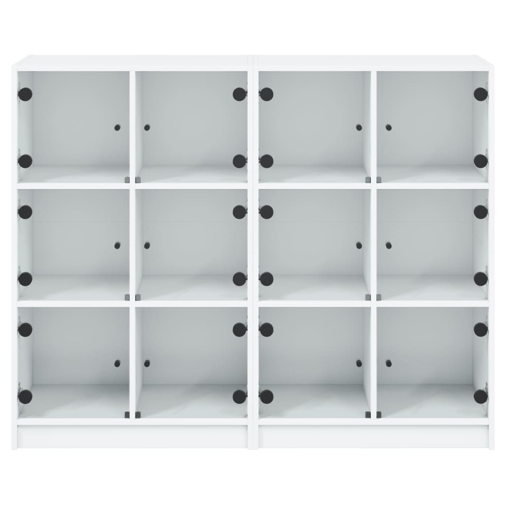 Bibliothèque avec portes blanc 136x37x109 cm bois d'ingénierie - XIOS