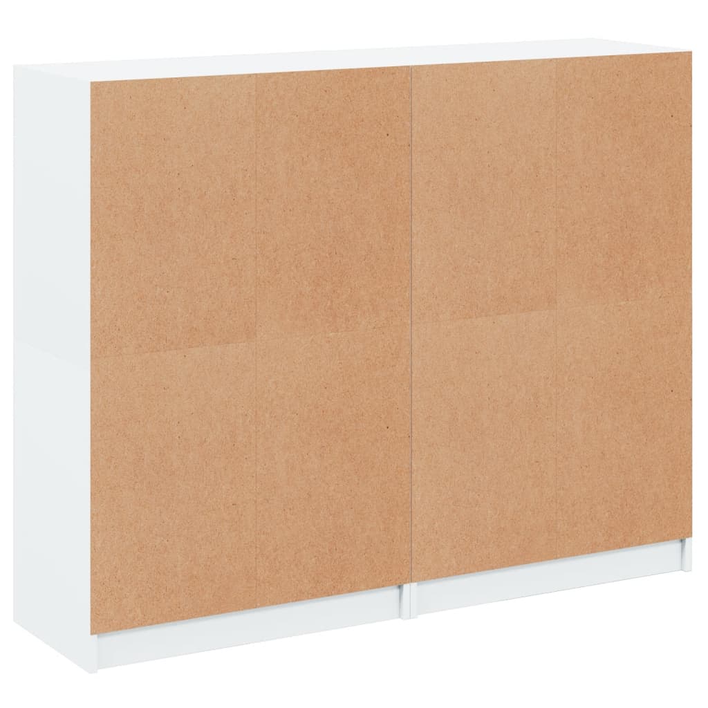 Bibliothèque avec portes blanc 136x37x109 cm bois d'ingénierie - XIOS