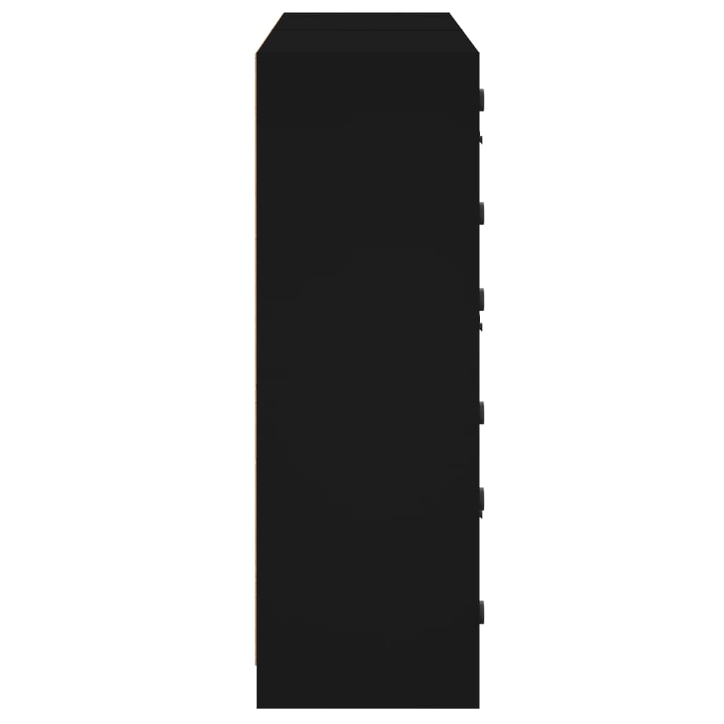 Bibliothèque avec portes noir 136x37x109 cm bois d'ingénierie - XIOS
