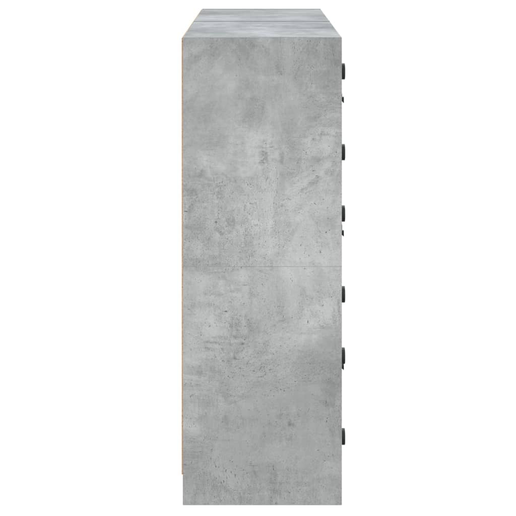 Bibliothèque avec portes gris béton 136x37x109 cm - XIOS