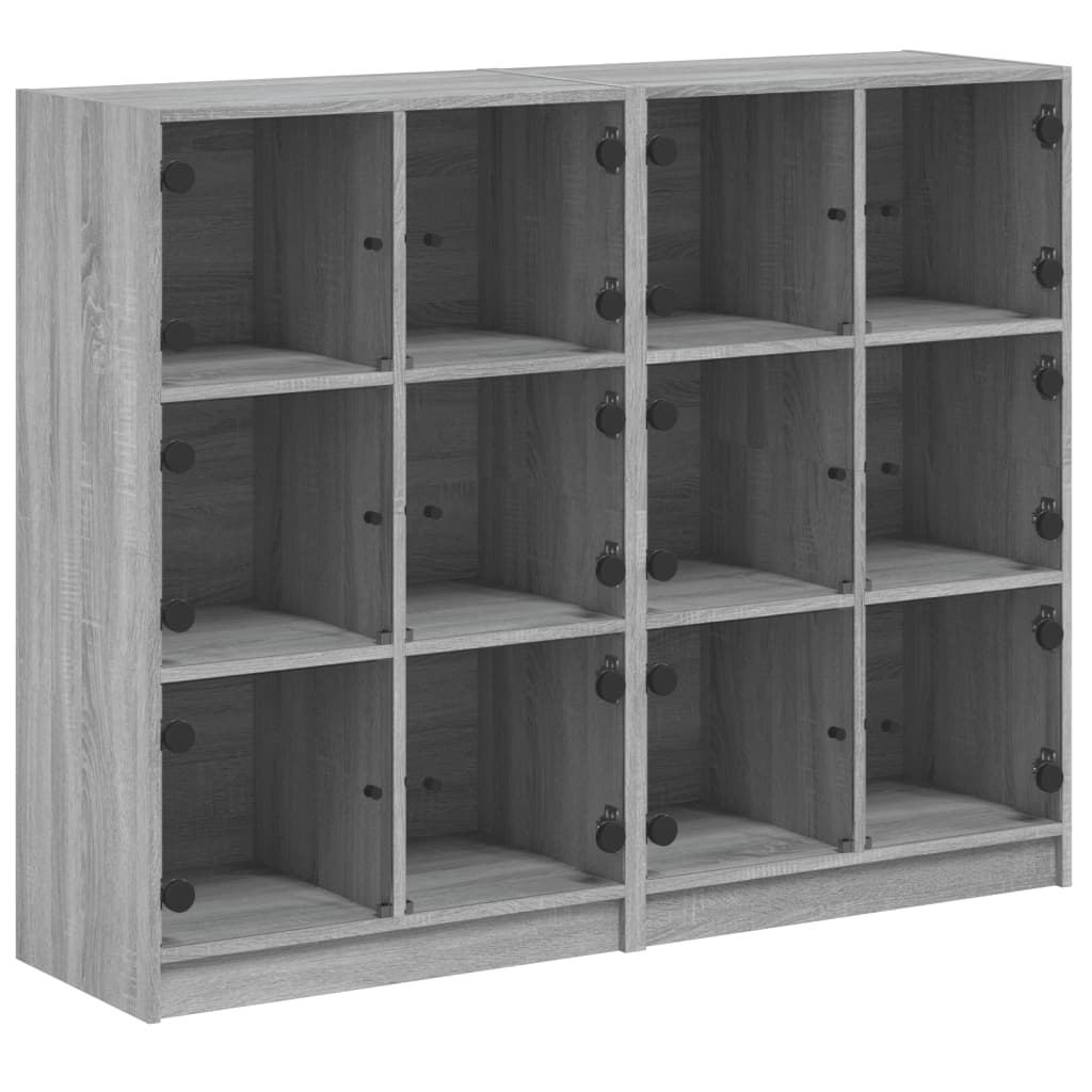 Bibliothèque avec portes sonoma gris 136x37x109 cm - XIOS