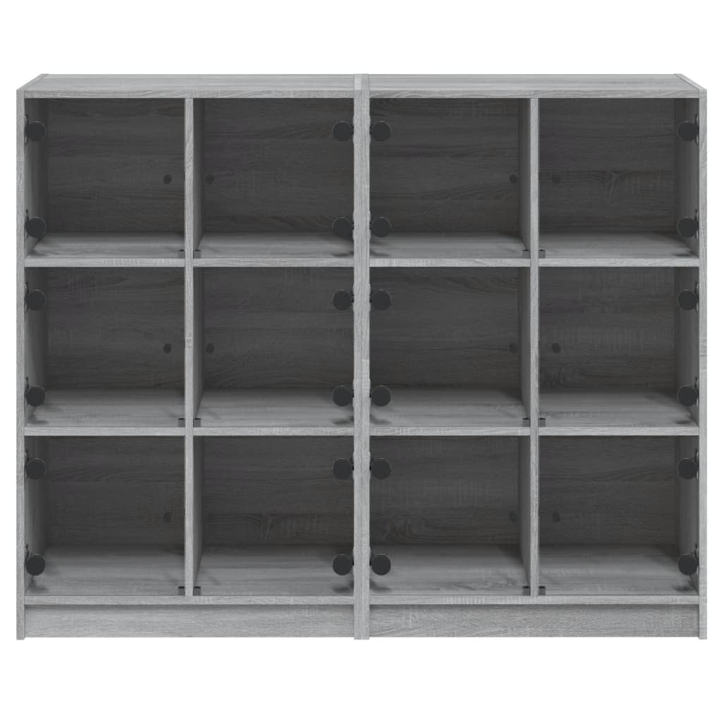 Bibliothèque avec portes sonoma gris 136x37x109 cm - XIOS