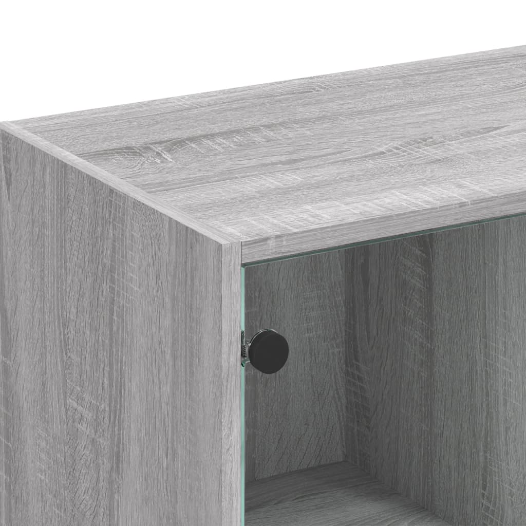 Bibliothèque avec portes sonoma gris 136x37x109 cm - XIOS