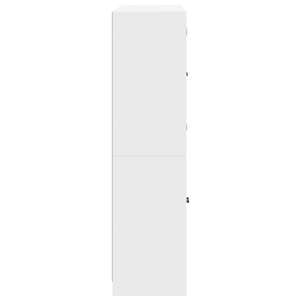 Bibliothèque avec portes blanc 136x37x142 cm bois d'ingénierie - XIOS
