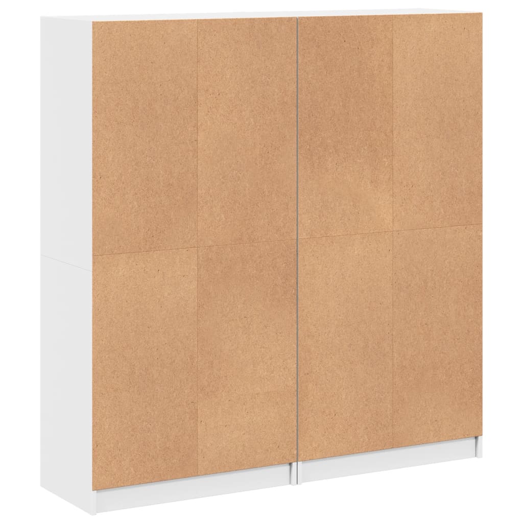 Bibliothèque avec portes blanc 136x37x142 cm bois d'ingénierie - XIOS