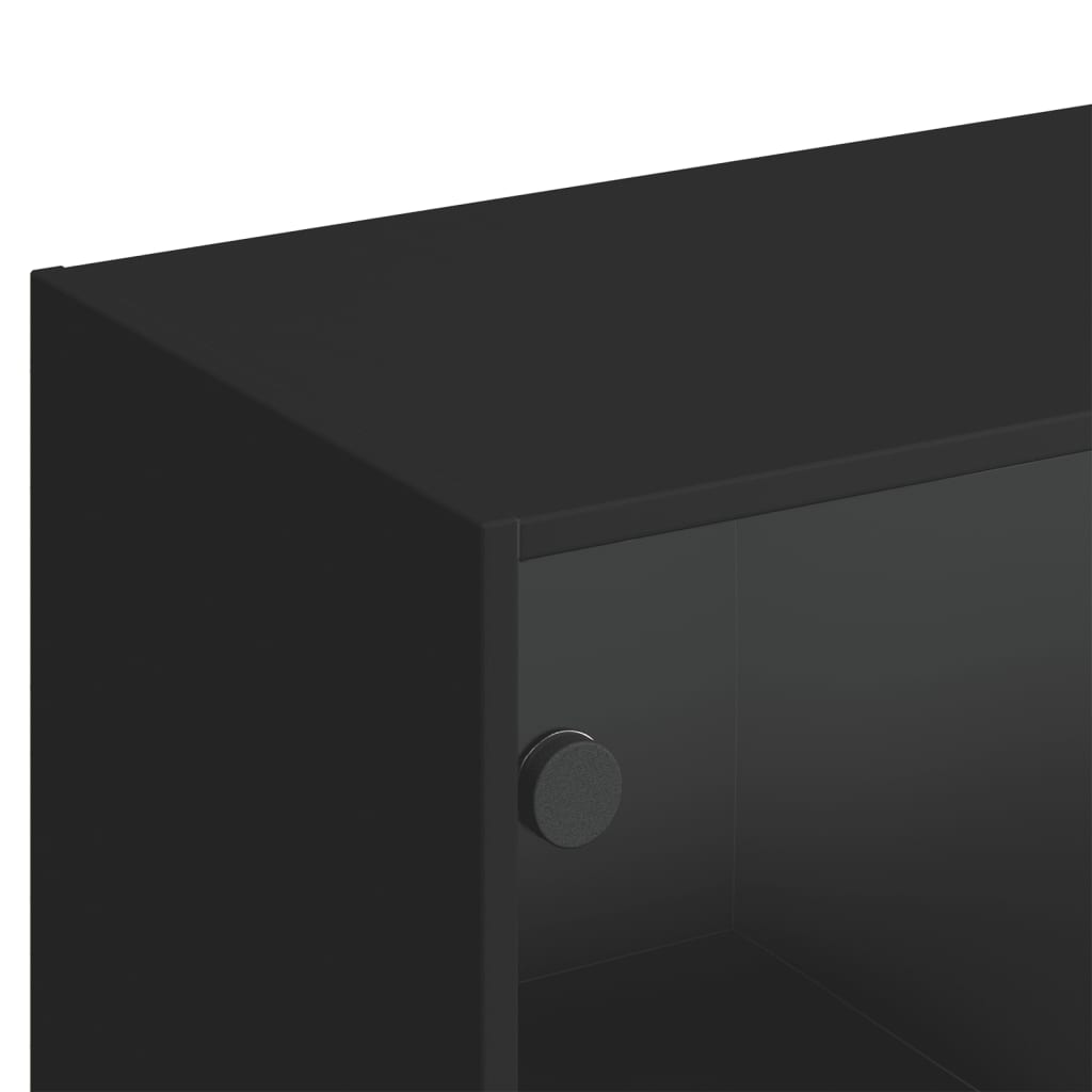 Bibliothèque avec portes noir 136x37x142 cm bois d'ingénierie - XIOS