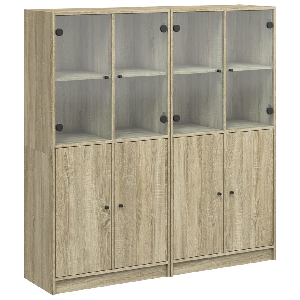 Bibliothèque avec portes chêne sonoma 136x37x142 cm - XIOS