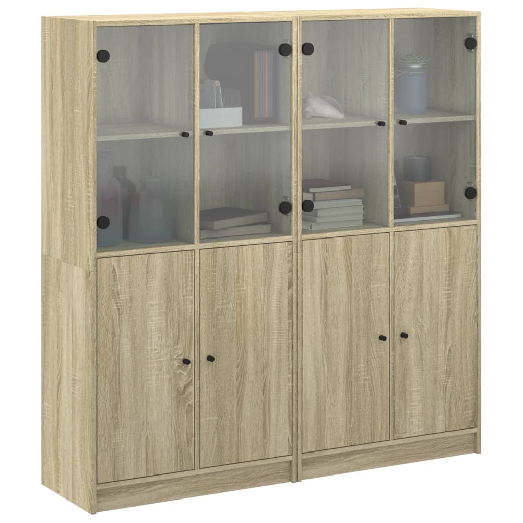 Bibliothèque avec portes chêne sonoma 136x37x142 cm - XIOS